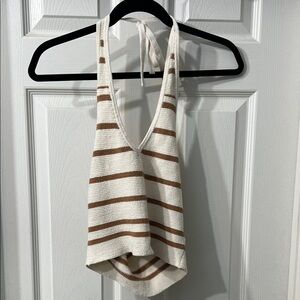 American Eagle Striped Knit Halter Top – Coastal / Summer Style Size Large